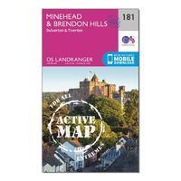 Landranger Active 181 Minehead & Brendon Hills, Dulverton & Tiverton Map With Digital Version