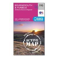 Landranger Active 195 Bournemouth & Purbeck, Wimborne Minster & Ringwood Map With Digital Version