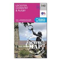 Landranger Active 140 Leicester, Coventry & Rugby Map With Digital Version