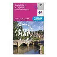 landranger active 173 swindon devizes marlborough trowbridge map with  ...