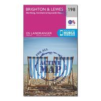 Landranger Active 198 Brighton & Lewes, Haywards Heath Map With Digital Version