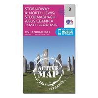 Landranger Active 8 Stornoway & North Lewis Map With Digital Version
