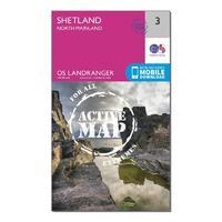 Landranger Active 3 Shetland Sullom Voe & Whalsay Map With Digital Version