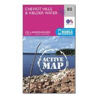 Landranger Active 80 Cheviot Hills & Kielder Water Map With Digital Version