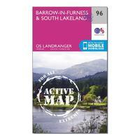 landranger active 96 barrow in furness south lakeland map with digital ...