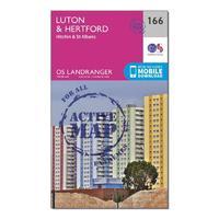 Landranger Active 166 Luton, Hertford, Hitchin & St Albans Map With Digital Version