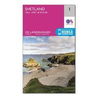 Landranger 1 Shetland Yell, Unst and Fetlar Map With Digital Version