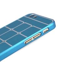 Lattice Grid Protective Brushed Aluminum Hard Back Case Cover Skin for Apple iPhone 6 Blue