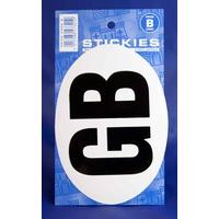 large black white gb oval sticker