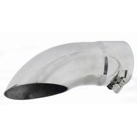 large silver polished stainless steel blow down exhaust tip