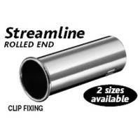 Large Silver Stainless Steel Streamline Rolled End Exhaust Tip