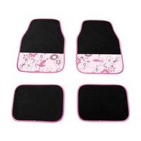 LADYLINE Floormats universal 4 pcs pink flower