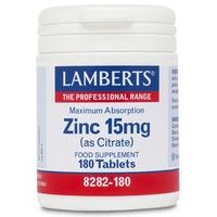 Lamberts Zinc 15 mg (as citrate) (180)