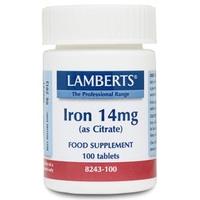 Lamberts Iron 14mg (as Citrate) 100