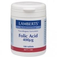 Lamberts Folic Acid 400ug 100 tablets