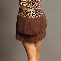 Latin Dance Tutus Skirts Performance Chinlon Tassel(s) 1 Piece Natural Skirt