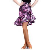 Latin Dance Bottoms Women\'s Training Spandex Velvet Pattern/Print 1 Piece Natural Skirt