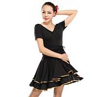 Latin Dance Dresses Women\'s Elastic Woven Satin