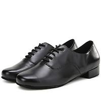 latin mens dance shoes heels breathable leather low heel black