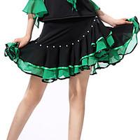 Latin Dance DressesSkirts Women\'s Performance Spandex Polyester Ruffles 1 Piece Skirt