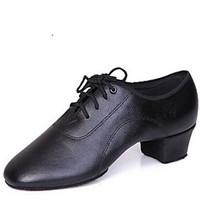 latin mens dance shoes heels breathable leather low heel black