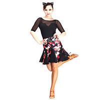 Latin Dance Tutus Skirts Women\'s Performance Lace Tulle Velvet Laces 1 Piece Natural Skirt