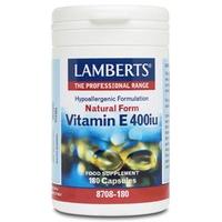 Lamberts Natural Vitamin E, 400iu, 180Caps