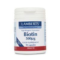 Lamberts Biotin, 500mcg, 90Caps