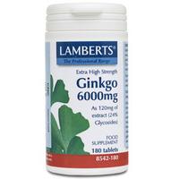 Lamberts Ginkgo, 6000mg, 180Tabs