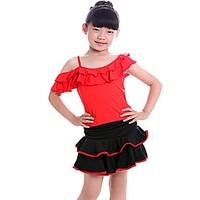 latin dance kids performance nylon 1 piece sleeveless dress