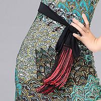 latin dance belt girls performance viscose patternprint tassels 1 piec ...