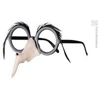Ladies Glasses Withwitch Nose Feather Brow - Black Accessory For Halloween