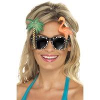 ladies flamingo palm tree glasses