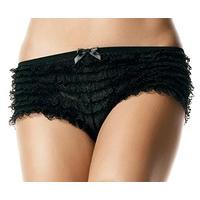 Lace Ruffle Tanga Short BLACK