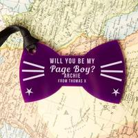 Laser Engraved Will You Be My Page Boy Acrylic Bow Tie