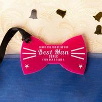 Laser Engraved Best Man Thank You Acrylic Bow Tie