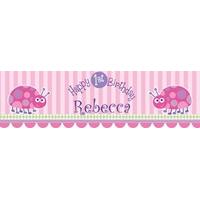 ladybird 1st birthday personalised party banner