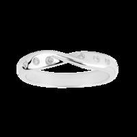 Ladies 0.08 Total Carat Diamond Set Kiss Wedding Ring in 9 Carat White Gold - Ring Size M