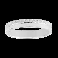 Ladies Diamond Cut Wedding Ring with Single Plain Edge in 9 Carat White Gold