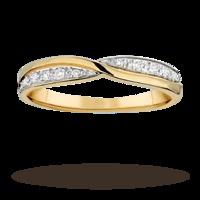 Ladies 0.09 total carat weight diamond set kiss wedding ring in 9 carat yellow gold - Ring Size N