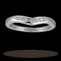 Ladies 0.12 total carat weight diamond wedding ring in 9 carat white gold - Ring Size M.5