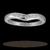 Ladies 0.12 total carat weight diamond wedding ring in 9 carat white gold