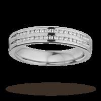 Ladies double row diamond set wedding ring in 9 carat white gold - Ring Size K