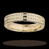 Ladies double row diamond set wedding ring in 9 carat yellow gold - Ring Size J