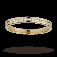 Ladies 0.08 total carat weight diamond 2mm wedding ring in 9 carat yellow gold - Ring Size O