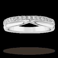 Ladies 0.10 total carat weight diamond wedding ring in 9 carat white gold - Ring Size O