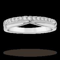 Ladies 3mm platinum wedding band set with 0.09 total carat weight diamonds - Ring Size M