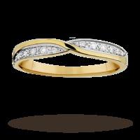Ladies 0.09 total carat weight diamond set kiss wedding ring in 18 carat yellow gold - Ring Size P