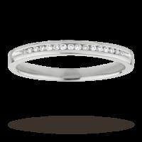 Ladies 2mm platinum 0.08 total carat weight diamond set wedding band - Ring Size J