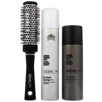 label.m Gifts Volume Styling Kit: Protein Spray 250ml, Volume Mousse 200ml and Free Large Hot Brush